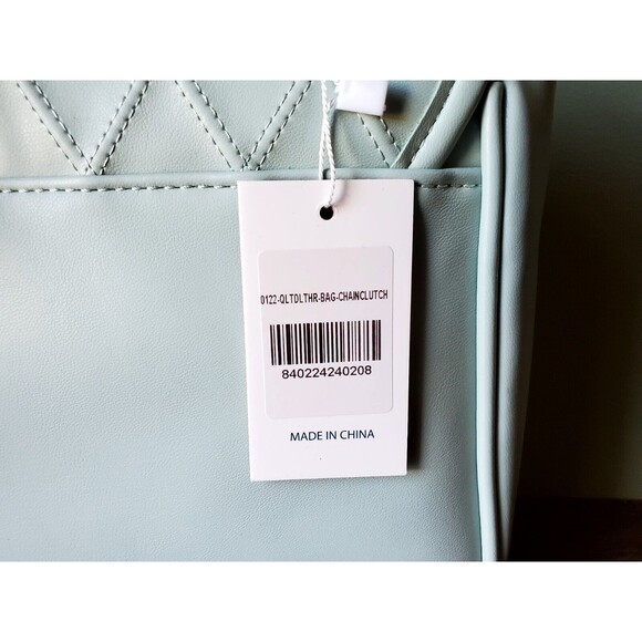 Simply Southern Mint Green Shoulder Bag Purse Gold Chain Quilted Pattern NWT - Picture 6 of 16